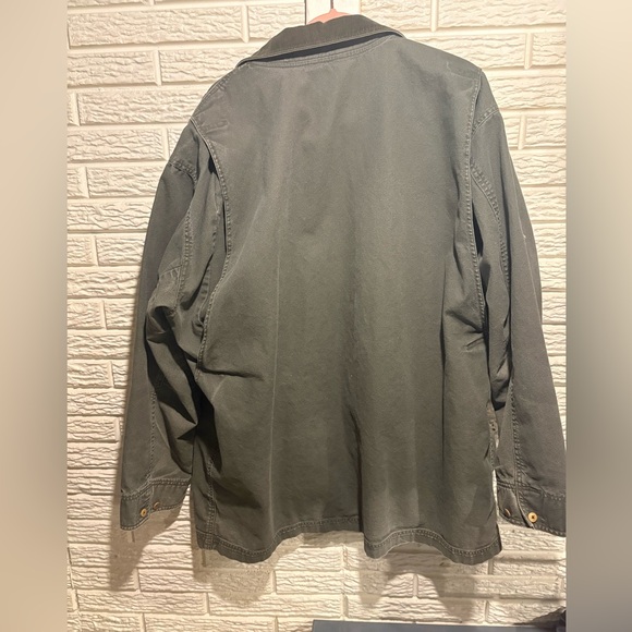 VTG L.L. Bean Canvas  Green Distressed Hunting Field Barn Chore Jacket Size XXLT - Picture 2 of 8